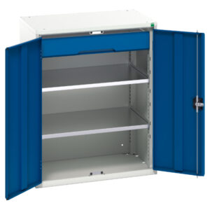 Verso Kitted Cupboard Storage with 2 Shelves - 1 Drawer. WxDxH: 800X550X1000mm Ral 7035/5010 _SKU-16926452.11