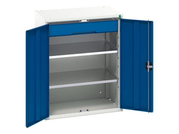 Verso Kitted Cupboard Storage with 2 Shelves - 1 Drawer. WxDxH: 800X550X1000mm Ral 7035/5010 _SKU-16926452.11