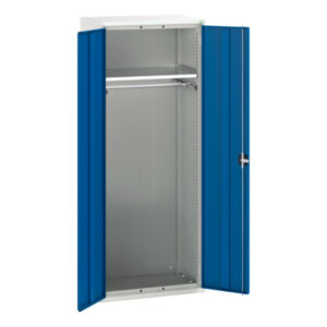 Steel Storage Cabinet with 1 Shelf - Verso Kitted Cupboard Storage with 1 Shelf, 1 Rail. WxDxH: 800X550X2000mm Ral 7035/5010 _SKU-16926459.11