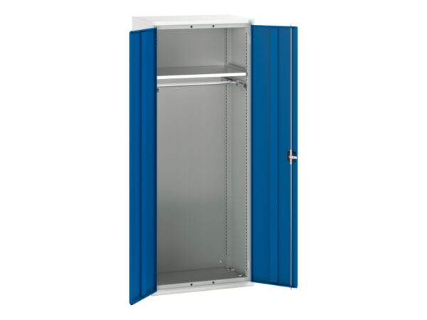 Steel Storage Cabinet with 1 Shelf - Verso Kitted Cupboard Storage with 1 Shelf, 1 Rail. WxDxH: 800X550X2000mm Ral 7035/5010 _SKU-16926459.11