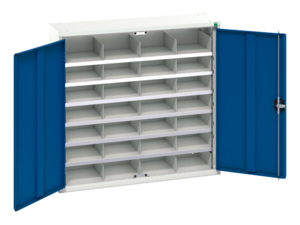 Verso Compartment Cupboard Storage with 28 Compartments. WxDxH: 1050X350X1000mm Ral 7035/5010 _SKU-16926502.11