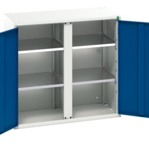 Verso Kitted Cupboard Storage with 4 Shelves - WxDxH: 1050X550X1000mm Ral 7035/5010 _SKU-16926555.11