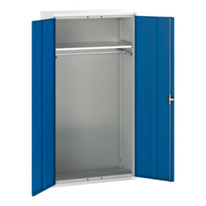 Verso Kitted Cupboard Storage with 1 Shelf, 1 Rail. WxDxH: 1050X550X2000mm Ral 7035/5010 _SKU-16926584.11