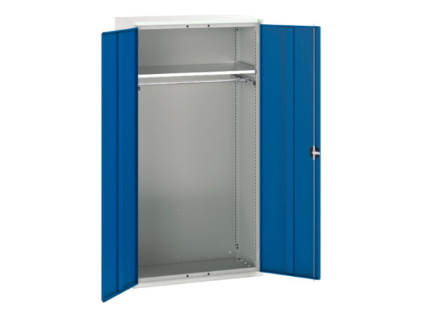Verso Kitted Cupboard Storage with 1 Shelf, 1 Rail. WxDxH: 1050X550X2000mm Ral 7035/5010 _SKU-16926584.11