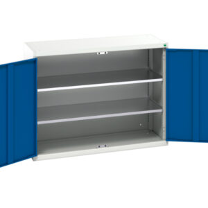 Verso Shelf Cupboard Storage with 2 Shelves. WxDxH: 1300X550X1000mm Ral 7035/5010 _SKU-16926601.11
