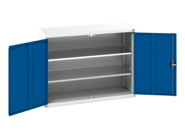 Verso Shelf Cupboard Storage with 2 Shelves. WxDxH: 1300X550X1000mm Ral 7035/5010 _SKU-16926601.11