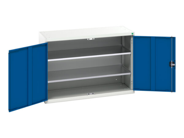 Verso Shelf Cupboard Storage with 2 Shelves. WxDxH: 1300X550X900mm Ral 7035/5010 _SKU-16926631.11