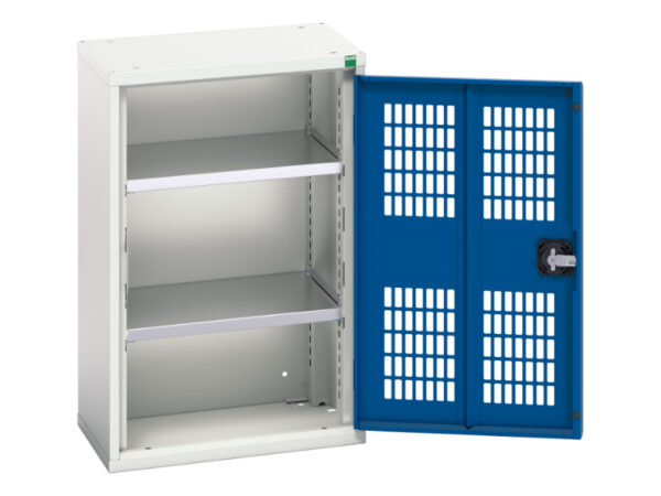 Verso Ventilated Door Cupboard Storage with 2 Shelves - WxDxH: 525X350X800mm Ral 7035/5010 _SKU-16926710.11