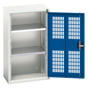 Verso Ventilated Door Cupboard Storage with 2 Shelves. WxDxH: 525X350X900mm Ral 7035/5010 _SKU-16926711.11