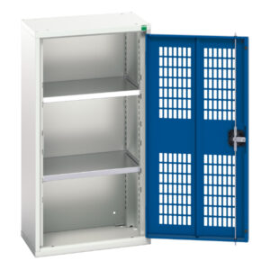 Cheap Mesh Door Cupboard Storage - Verso Ventilated Door Cupboard Storage with 2 Shelves. WxDxH: 525X350X1000mm Ral 7035/5010 _SKU-16926712.11