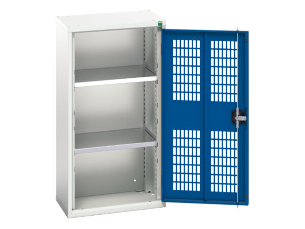 Cheap Mesh Door Cupboard Storage - Verso Ventilated Door Cupboard Storage with 2 Shelves. WxDxH: 525X350X1000mm Ral 7035/5010 _SKU-16926712.11