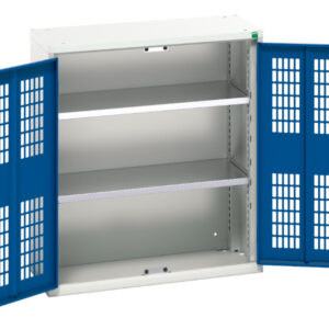 Verso Ventilated Door Cupboard Storage with 2 Shelves. WxDxH: 800X350X900mm Ral 7035/5010 _SKU-16926731.11