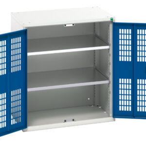 Bott Mesh Storage Cabinet - Verso Ventilated Door Cupboard Storage with 2 Shelves. WxDxH: 800X550X900mm Ral 7035/5010 _SKU-16926741.11
