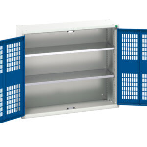 Verso Ventilated Door Cupboard Storage with 2 Shelves. WxDxH: 1050X350X900mm Ral 7035/5010 _SKU-16926751.11