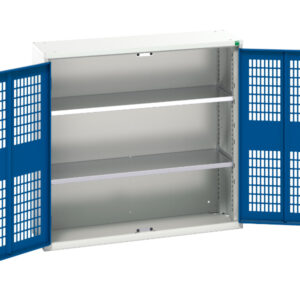 Verso Ventilated Door Cupboard Storage with 2 Shelves. WxDxH: 1050X350X1000mm Ral 7035/5010 _SKU-16926752.11