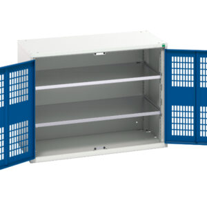 Verso Mesh Door Cupboard Storage - with 2 Shelves. WxDxH: 1050X550X800mm Ral 7035/5010 _SKU-16926760.11