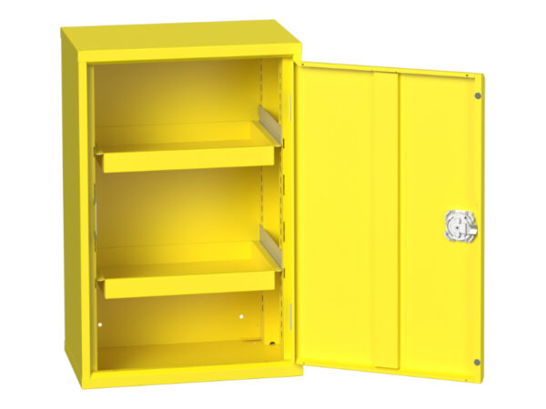 Yellow Hazardous Storage Cabinet Cupboard Storage - Verso Hazardous Substance Cupboard Storage with 2 Trays. WxDxH: 525X350X800mm Ral 1023 _SKU-16926790. 12