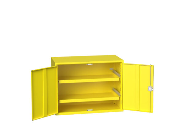 Hazardous Coshh Cupboard Storages - Verso Hazardous Substance Cupboard Storage with 2 Trays. WxDxH: 1050X550X800mm Ral 1023 _SKU-16926794. 12