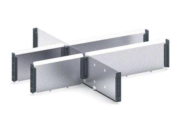 Bott Verso Steel Drawer Seperators - Verso Adjustable Metal Divider Kit 6 Compartment for Storage Cabinet - WxDxH: 525X550X100/125mm Galvanised Steel _SKU-16926802.51
