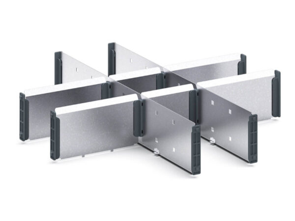 Metal Compartments for Bott Verso Drawers - Verso Adjustable Metal Divider Kit 9 Compartment for Storage Cabinet - WxDxH: 525X550X100/125mm Galvanised Steel _SKU-16926804.51