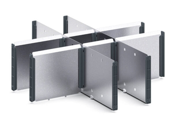 Verso Adjustable Metal Dividers - 9 Compartment for Storage Cabinet. WxDxH: 525X550X175mm Galvanised Steel _SKU-16926805.51