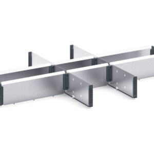 Metal Drawers Splitters for Bott Verso Storage Cabinets - Verso Adjustable Metal Divider Kit 9 Compartment for Storage Cabinet - WxDxH: 800X550X100/125mm Galvanised Steel _SKU-16926822.51