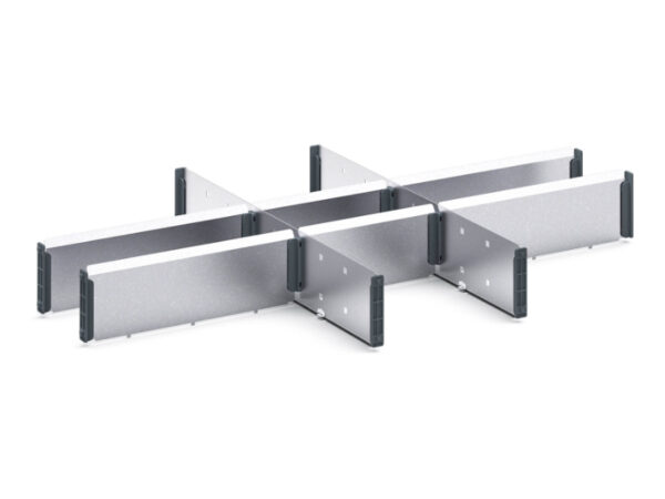 Metal Drawers Splitters for Bott Verso Storage Cabinets - Verso Adjustable Metal Divider Kit 9 Compartment for Storage Cabinet - WxDxH: 800X550X100/125mm Galvanised Steel _SKU-16926822.51