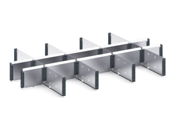 Verso Adjustable Metal Divider Kit 15 Compartment for Storage Cabinet - WxDxH: 800X550X100/125mm Galvanised Steel _SKU-16926824.51