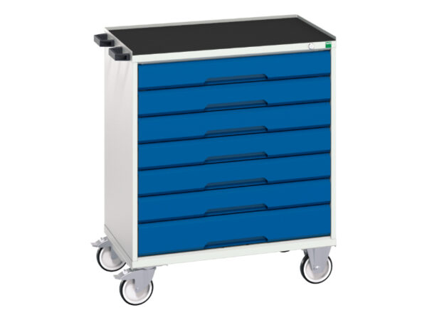 7 Drawer Mobile Storage Cabinet - Verso Mobile Storage Cabinet with 7 Drawers And Top Tray. WxDxH: 800X550X965mm Ral 7035/5010 _SKU-16927008.11