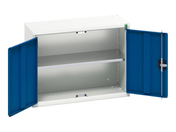 Metal Storage Storage Cabinet for Garage - Verso Economy Cupboard Storage with 1 Shelf. WxDxH: 800X350X600mm Ral 7035/5010 _SKU-16929101.11