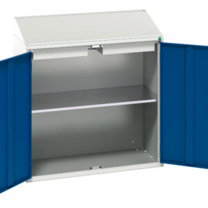 Bott Lectern Cupboard Storage - Verso Economy Lectern with 1 Shelf, 2 Drawers. WxDxH: 1050X550X1130mm Ral 7035/5010 _SKU-16929212.11