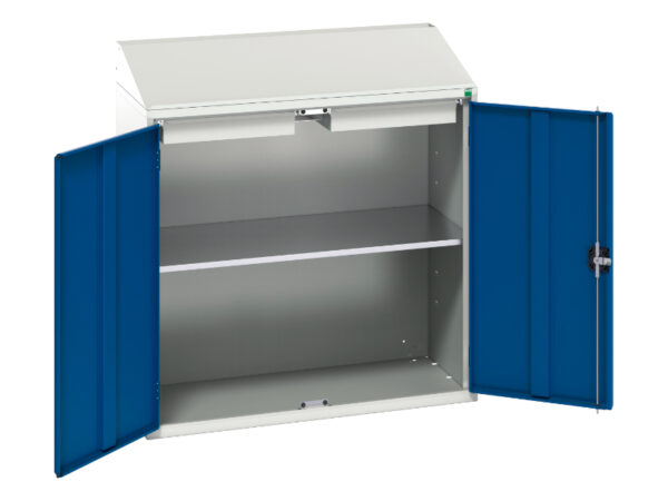 Bott Lectern Cupboard Storage - Verso Economy Lectern with 1 Shelf, 2 Drawers. WxDxH: 1050X550X1130mm Ral 7035/5010 _SKU-16929212.11