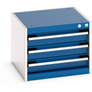 Cubio Drawer Storage Cabinet with 3 Drawers - WxDxH: 525X525X400mm Ral 7035/5010 _SKU-40010009.11V