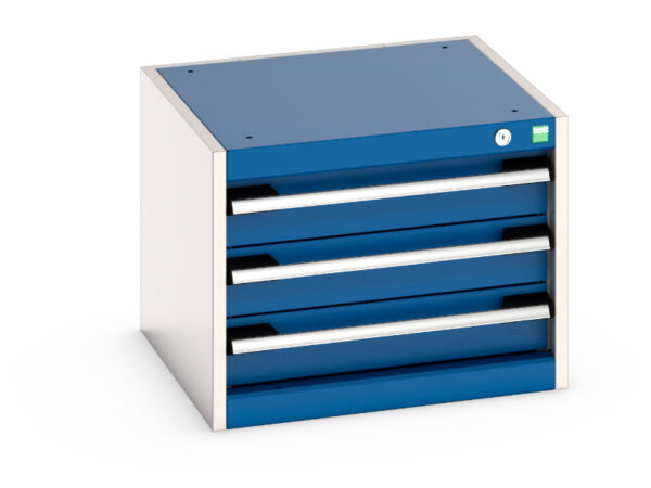 Cubio Drawer Storage Cabinet with 3 Drawers - WxDxH: 525X525X400mm Ral 7035/5010 _SKU-40010009.11V