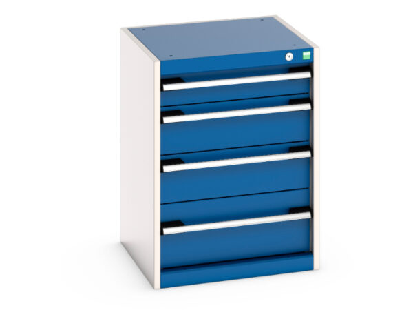 Heavy Duty Industrial Furniture Drawers Storage Cabinet - with 4 Drawers. WxDxH: 525X525X700mm Ral 7035/5010 _SKU-40010021.11V