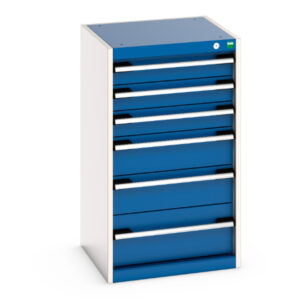 6 Drawer Cubio Drawer Storage Cabinet - WxDxH: 525X525X900mm Ral 7035/5010 _SKU-40010039.11V