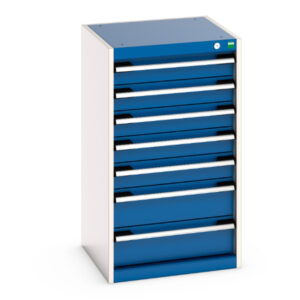 Cubio Drawer Storage Cabinet with 7 Drawers. WxDxH: 525X525X900mm Ral 7035/5010 _SKU-40010041.11V