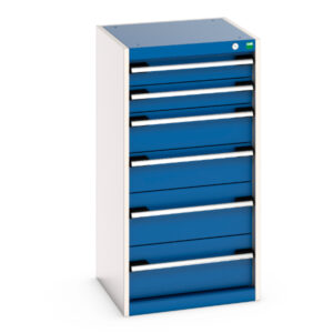 Cubio Drawer Storage Cabinet with 6 Drawers. WxDxH: 525X525X1000mm Ral 7035/5010 _SKU-40010047.11V