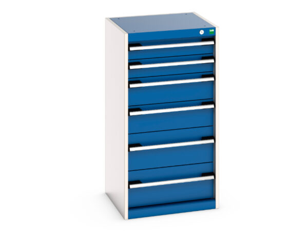 Cubio Drawer Storage Cabinet with 6 Drawers. WxDxH: 525X525X1000mm Ral 7035/5010 _SKU-40010047.11V