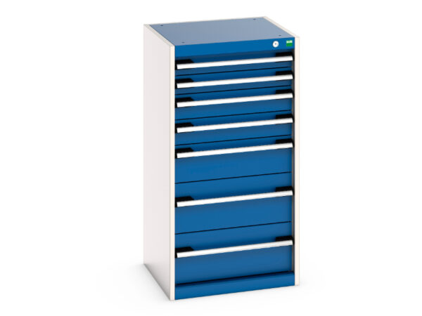 Cubio Drawer Storage Cabinet with 7 Drawers. WxDxH: 525X525X1000mm Ral 7035/5010 _SKU-40010051.11V