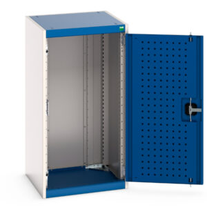 Bott Cubio Cupboard Storage with Perfo Doors - WxDxH: 525X525X1000mm Ral 7035/5010 _SKU-40010067.11V