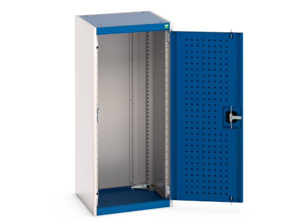 Heavy Duty Bott Cupboard Storage - Cubio Cupboard Storage with Perfo Doors. WxDxH: 525X525X1200mm Ral 7035/5010 _SKU-40010069.11V