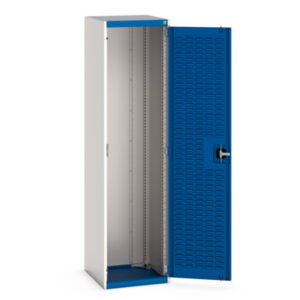 Warehouse Steel Cupboard Storage - with Louvre Doors. WxDxH: 525X525X2000mm Ral 7035/5010 _SKU-40010074.11V
