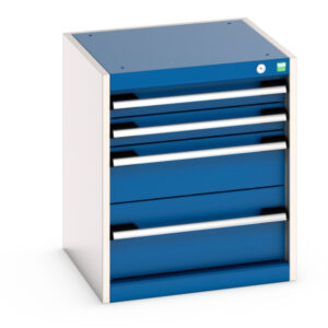 Cubio Drawer Storage Cabinet with 4 Drawers. WxDxH: 525X525X600mm Ral 7035/5010 _SKU-40010112.11V