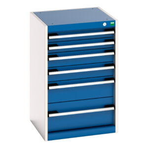 Bott Workshop Storage Cabinet Drawers - 6 Drawers. WxDxH: 525X525X800mm Ral 7035/5010 _SKU-40010117.11V