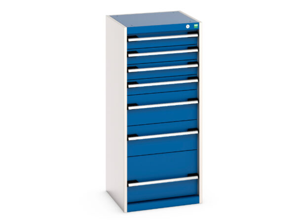 Cubio Drawer Storage Cabinet with 7 Drawers. WxDxH: 525X525X1200mm Ral 7035/5010 _SKU-40010119.11V