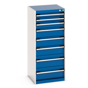 Cubio Drawer Storage Cabinet with 8 Drawers. WxDxH: 525X525X1200mm Ral 7035/5010 _SKU-40010121.11V