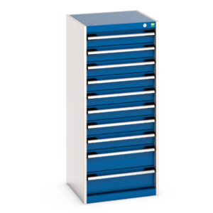Cubio Drawer Storage Cabinet with 10 Drawers. WxDxH: 525X525X1200mm Ral 7035/5010 _SKU-40010123.11V