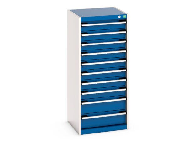 Cubio Drawer Storage Cabinet with 10 Drawers. WxDxH: 525X525X1200mm Ral 7035/5010 _SKU-40010123.11V
