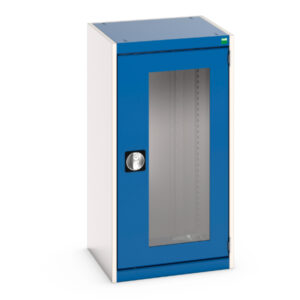 Industrial Lockable Cupboard Storages - Cubio Cupboard Storage with Window Doors. WxDxH: 525X525X1000mm Ral 7035/5010 _SKU-40010128.11V